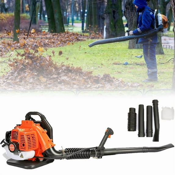 Seipouy Backpack Leaf Blower, 2 Cycle Engine 550 CFM Air Volume Tank Leaf Blower 52CC Gas Powered Blowers Snow Blower for Lawn Care Road Cleaning
