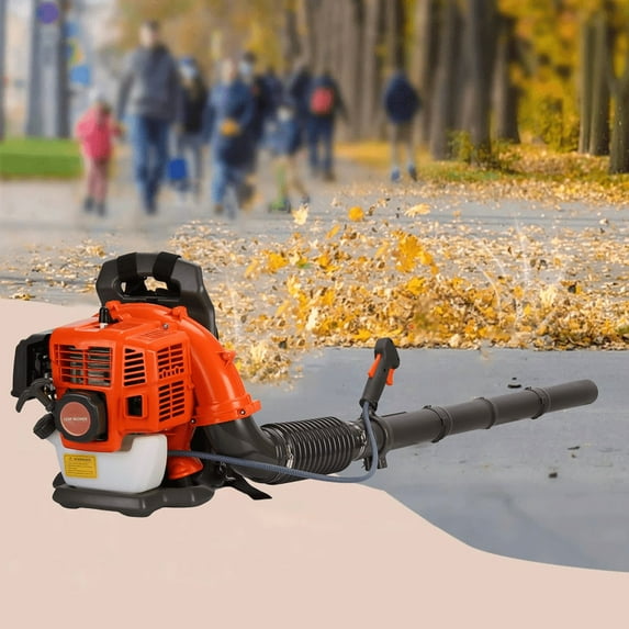Seipouy Backpack Leaf Blower Gas Powered - 52CC 550 CFM 2 Stroke Backpack Gas Powered Leaf Blower, Grass Lawn Blower Air Cooling Gasoline Backpack Grass Blower, Backpack Snow Blower for Garden