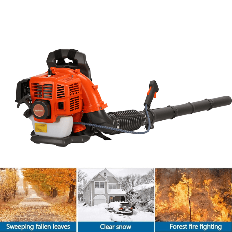 Seipouy Backpack Leaf Blower Gas Powered - 52CC 550CFM 2 Stroke Backpack Gas Powered Leaf Blower, Grass Lawn Blower Air Cooling Gasoline Backpack Grass Blower, Backpack Snow Blower for Garden