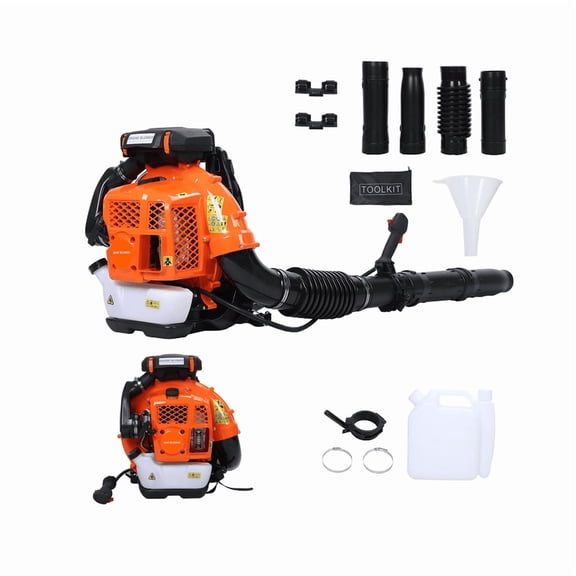 Seipouy Backpack Leaf Blower Gas Powered - 80CC 900 CFM 2 Cycle Backpack Gas Powered Leaf Blower, Grass Lawn Blower Air Cooling Gasoline Backpack Grass Blower, Backpack Snow Blower for Garden