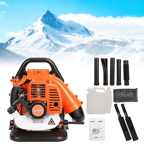 Seipouy Gas Powered Backpack Leaf Blower – 52CC 2 Stroke Engine, 550 CFM & 200 MPH for Heavy Duty Commercial Lawn Care, Wet Leaf & Debris Removal