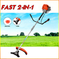thumbnail image 1 of Seipouy Gas Weed Wacker 52cc 2 Stroke Oil 2 in 1 Multifunctional Weed Eater, Gas Powered Cordless Trimmer Hedge Pruner Brush Cutter 10 Inch 8500Rpm for Shrubs and Weeds, 1 of 8