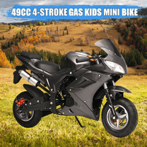 Seipouy Mini Motorcycle Adults 49cc 4-Stroke Gas Pocket Motorbike Motorcycle Gas Pocket Bike Mini Motorcycle with Front Rear Disc Brakes, Racing Max Speed 25MPH Dual Headlights
