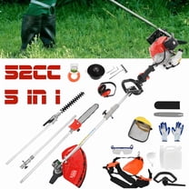 Seipouy Powerful 52cc 5 in 1 Multi Functional Trimming Tools,Gas Hedge Trimmer,Weed Eater,String Trimmer, Brush Cutter,Pole Saw Chainsaw with Extension Pole, Rubber Handle & Shoulder Strap Included