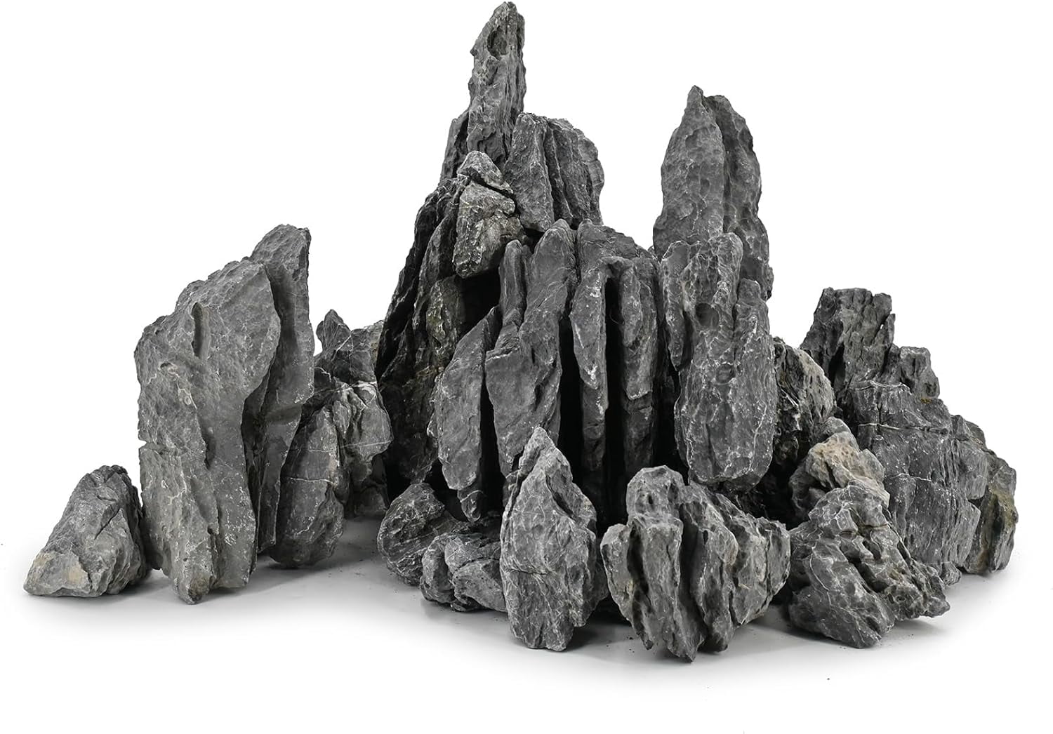 Seiryu Stone Aquarium Rocks 40lb Natural Fish Tank Rocks for Aquascaping Garden Landscaping Decoration Paludarium Amphibian Enclosures(3-12 Inches)