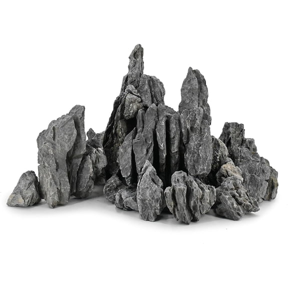 Seiryu Stone Aquarium Rocks 40lb Natural Fish Tank Rocks for Aquascaping Garden Landscaping Decoration Paludarium Amphibian Enclosures(3-12 Inches)