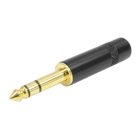Seismic Audio - 1/4" Male Stereo Jack Plug - 3 Pole - Black and Gold - Pro Audio Multi color - SAPT253