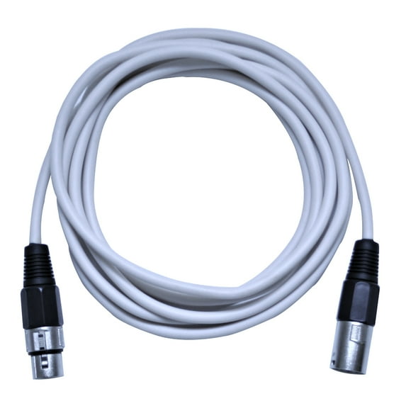 Seismic Audio 10 Foot White XLR to XLR Patch Cable - 10' XLR Patch Cord White - SAXLX-10White