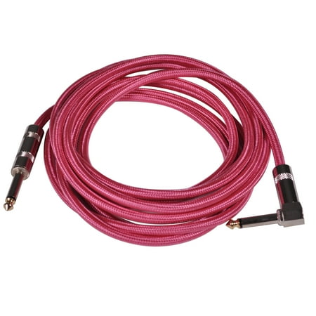 Seismic Audio - 12 Foot Pink Woven Cloth Guitar Cable - Instrument Cable 12' Pink - SAGCRPK-12