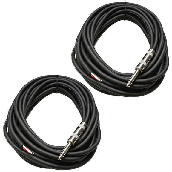 Seismic Audio 2 25' Raw Wire-1/4" PA/DJ SPEAKER CABLES - QRW25Pair