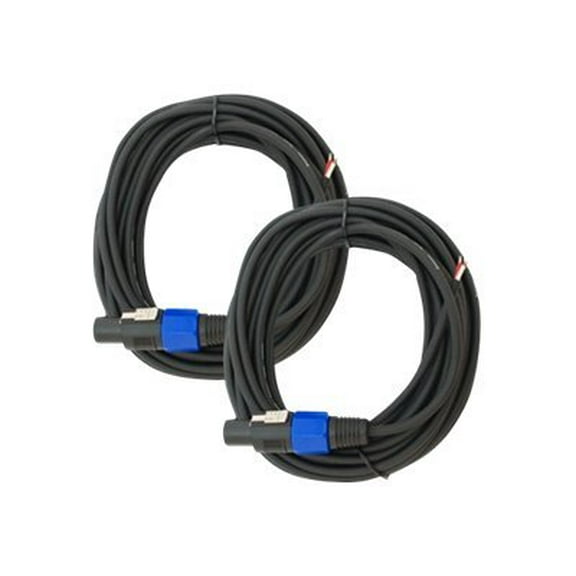 Seismic Audio 2 35' PA/DJ Raw Speaker Cable to Speakon Black - SPRW35Pair