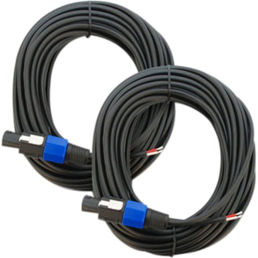 Seismic Audio 2 50' PA/DJ Raw Speaker Cable to Speakon Black