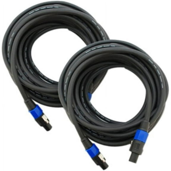 Seismic Audio (2) 75' SPEAKON SPEAKER CABLE 4 Conductor Black - F12S75Pair