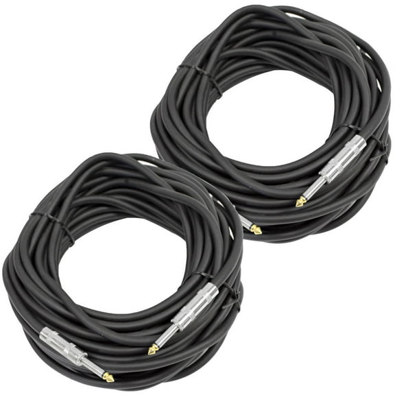 Seismic Audio 2 Set 50' 1/4" to 1/4 Speaker PA/DJ Cables 14 Gauge NEW - FS50-2