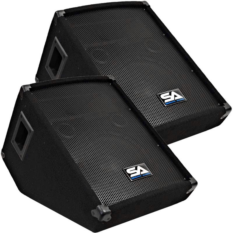 Seismic Audio Two 10" Floor Monitors Studio/Stage New PA/DJ Speakers - SA-10M