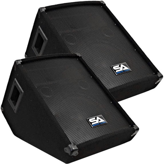 Seismic Audio Two 10" Floor Monitors Studio/Stage New PA/DJ Speakers - SA-10M