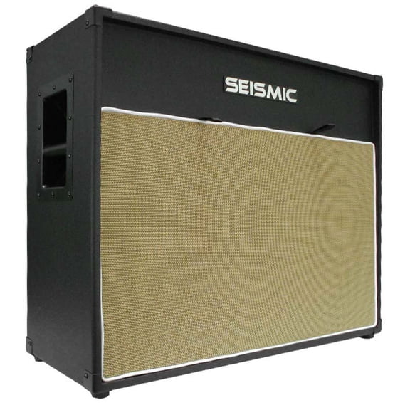 Seismic Audio 212 GUITAR SPEAKER CAB EMPTY 12" Cabinet - Vintage 2x12 Black - Luke-2x12V_BLWH