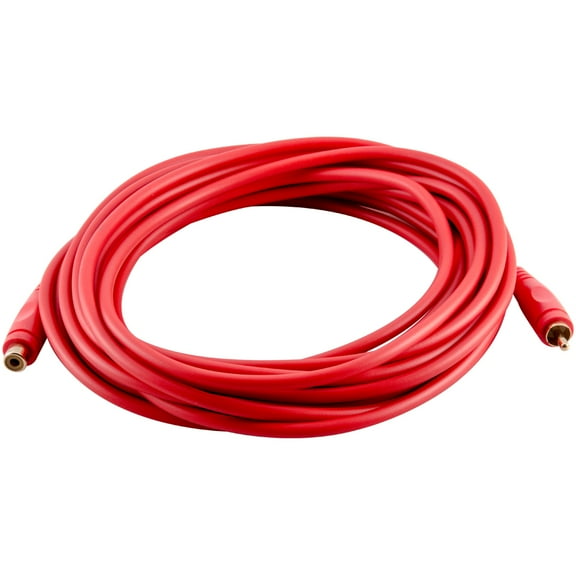 Seismic Audio 25 Foot Red Male Female Audio Extension Cable AV RCA Extender Cord (SA-PGSR25Red)
