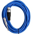 thumbnail image 1 of Seismic Audio  - 25 Ft Blue XLR Female to 1/4" TRS Patch Cable Snake Cords Blue - SATRXL-F25Blue, 1 of 3
