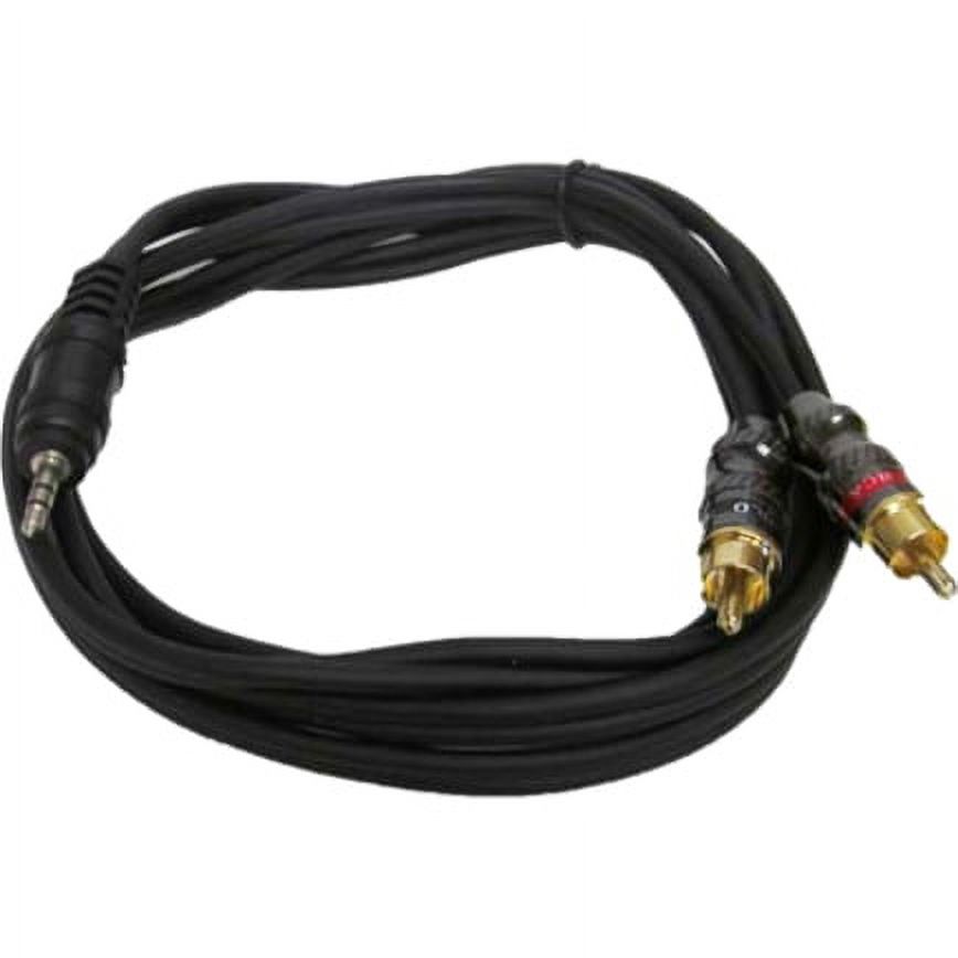 Seismic Audio  - 3.5mm Male 1/8" to Dual Male RCA Patch Cable - 6 Feet - New Black - SA-iEMRCAM6 - image 1 of 3