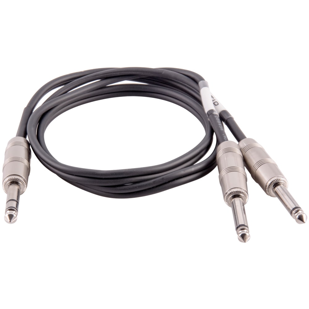 Seismic Audio 3 Foot 1/4 Inch TRS Male to Dual 1/4 Inch TS Y Splitter Cable - Interface Cord - SA-Y83