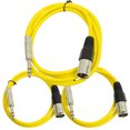 thumbnail image 1 of Seismic Audio 3 Pk of Yellow XLR Male to 1/4" TRS Patch Cables  - One 6 ft One 3 Ft, One 2 ft Yellow - SATRXL-M3C-Yellow, 1 of 3