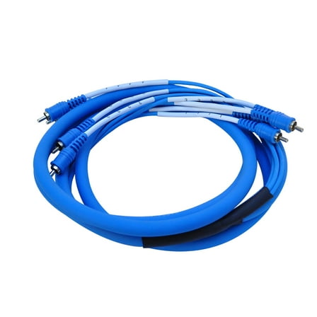 Seismic Audio 4 Channel 10 Foot RCA Audio Snake Cable 10' - Pro Home Audio Blue - SARCA-4x10