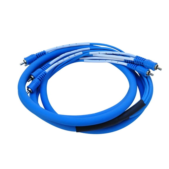 Seismic Audio 4 Channel 10 Foot RCA Audio Snake Cable 10' - Pro Home Audio Blue - SARCA-4x10