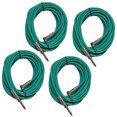 thumbnail image 1 of Seismic Audio 4 Pack of Green 20 Foot Right Angle to Straight Guitar Instrument Cables Green - SAGC20R-Green-4Pack, 1 of 4
