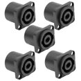 thumbnail image 1 of Seismic Audio 5 Pack of 4 Pole Speakon Panel Mount Connectors - Fits D Series Pattern Hole Black - SAPT240-5Pack, 1 of 5
