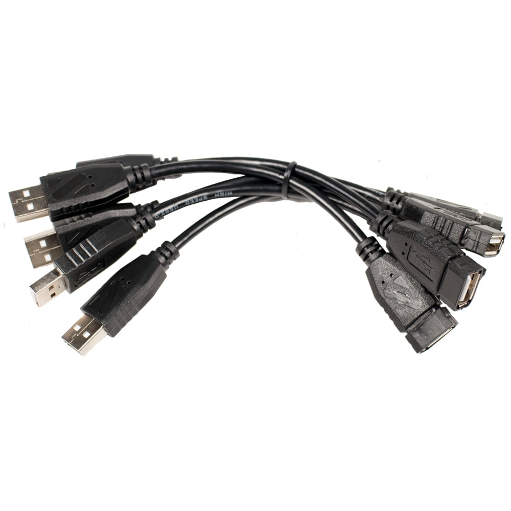 Seismic Audio 5 Pack of 6 Inch USB Extension Cables - Type A Male to ...