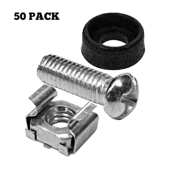 Seismic Audio 50 Pack of PA/DJ Rack Case M6 Screws, Nuts and Washers - Server Cabinet Mounts - SARS50PK