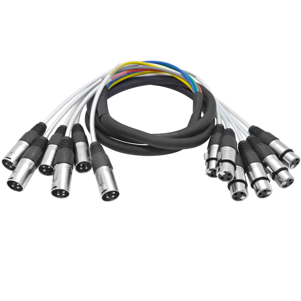 Seismic Audio  - 6 Channel XLR Colored Snake Cable 6 Feet - NEW - Pro Audio - SARLX-6x6