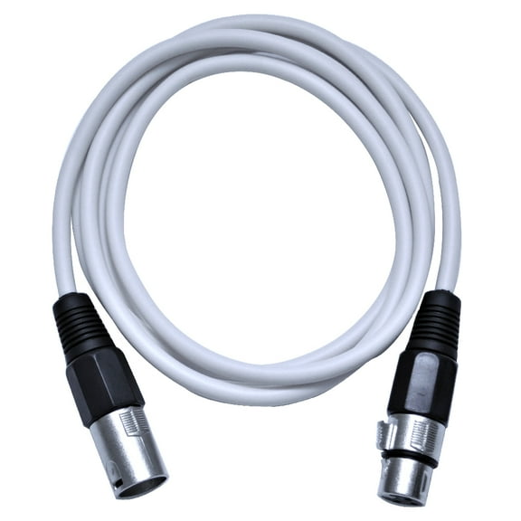 Seismic Audio 6 Foot White XLR to XLR Patch Cable - 6' XLR Patch Cord White - SAXLX-6White