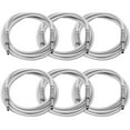 thumbnail image 1 of Seismic Audio 6 Pack of 10 Foot 1/4 Inch TS Patch Cables - Unbalanced White Pro Audio Cords - SASTSX-10White-6PK, 1 of 4