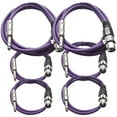 thumbnail image 1 of Seismic Audio 6 Pk of Purple XLR Female to 1/4" TRS Patch Cables  Two 6 ft Two 3 Ft, Two 2 ft Purple - SATRXL-F6C-Purple, 1 of 3