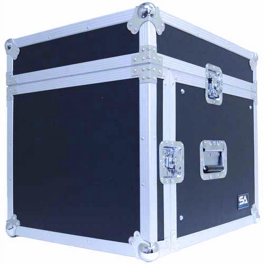 Seismic Audio 8 Space Rack Case with Slant Mixer Top - Amp Effect PA/DJ ...