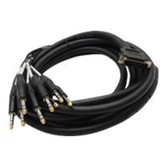 Seismic Audio DB25 to 8 Channel 1/4" TRS 15 Foot D-Sub Snake Cable Patch Bay Interface Modular - SA-DB8T15
