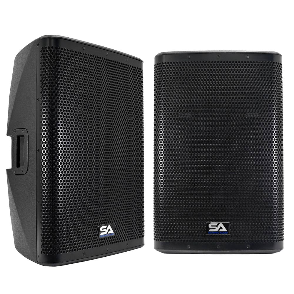 Seismic Audio - Fury-12 - Pair of Powered 12 Inch 1000 Watt PA /DJ Loudspeakers with DSP, Built in Bluetooth, Mixer & Class D Amplifier
