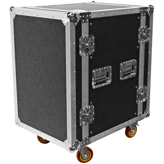 Seismic Audio Heavy Duty 16 Space ATA Rack Case with 4 inch Casters - 16U Server Network Case - SATAC16U