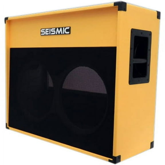 Luke-2x12V - Empty 12" Guitar Cabinet - Orange Tolex/Black Cloth Grill