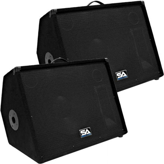 Seismic Audio PAIR 15" Floor Monitors Stage/Studio PRO PA/DJ Speakers - SA-15M.3
