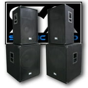 Seismic Audio PAIR 15 PA/DJ Speakers & 2 18 Inch Subwoofer CabsNEW - SA-15PKG4