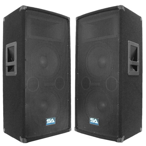 Seismic Audio Pair Dual 10" PA DJ Speakers 600 Watts ~Pro Audio Band - SA-100T