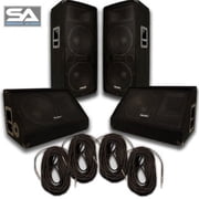 Seismic Audio Pair Dual 12" SpeakersPair 12" Monitors4 CablesPA/DJ - SA-122TPKG1