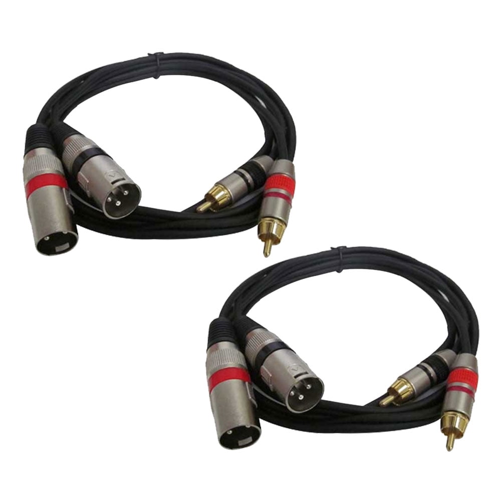 Seismic Audio  Pair of Dual XLR Male to Dual RCA Male 5' Patch Cable Patch Cable - SAXFRM-2x5-2Pack