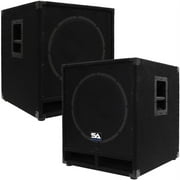 Seismic Audio Pair of Powered 15 Subwoofer Cabinets PA DJ PRO Audio Band Active 15 Inch Subs - Baby-Tremor_PW-PKG1