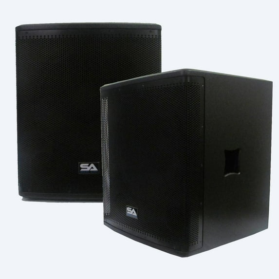 Seismic Audio Pair of Powered 18" Premium Subwoofer Cabinets PA DJ PRO Audio Band Sub - 800 W - Magma-118S-PW-Pair