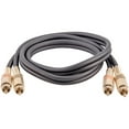 thumbnail image 1 of Seismic Audio Premium Black 3 Foot Dual RCA Male to Dual RCA Male Audio Patch Cable - SAPRCA3-BK, 1 of 2