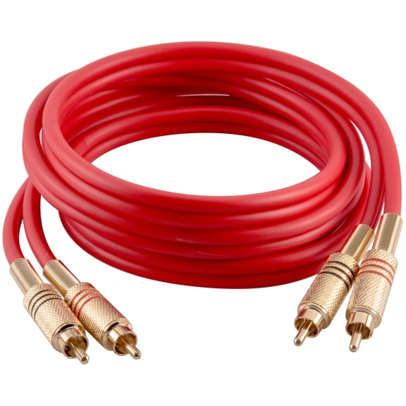 Seismic Audio Premium Red 6 Foot Dual RCA Male to Dual RCA Male Audio Patch Cable - SAPRCA6-RD